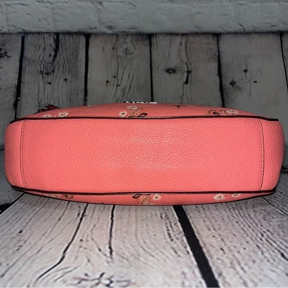 Rare! Coach Sutton Pink Leather Floral Crossbody Bag (Style #55373) - Picture 9 of 17